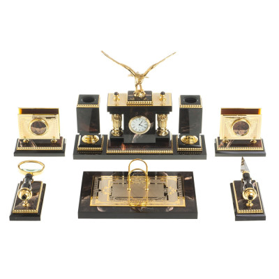 Настольный письменный набор из яшмы и долерита в подарочной упаковке Manager Organizer