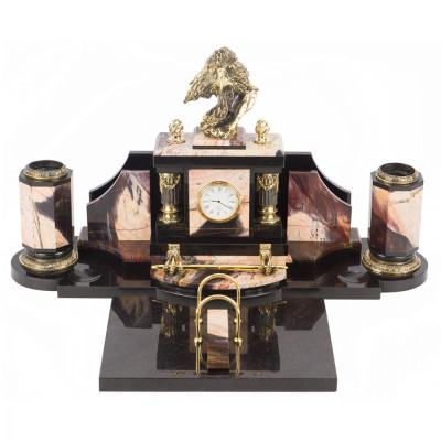 Настольный письменный набор из яшмы с декором в виде орла Manager Organizer