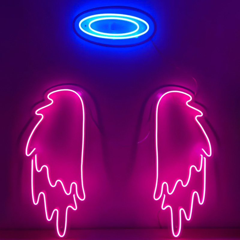 Неоновая настенная лампа Pink Wings Neon Wall Lamp