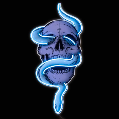 Неоновая настенная лампа Skull and Snake Neon Wall Lamp
