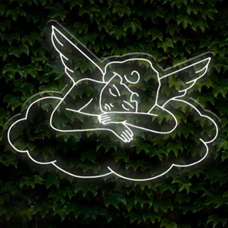 Неоновая настенная лампа Sleeping Angel Neon Wall Lamp Белый
