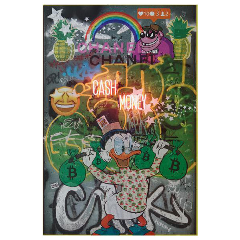 Неоновый постер Скрудж Макдак Scrooge Cash Money