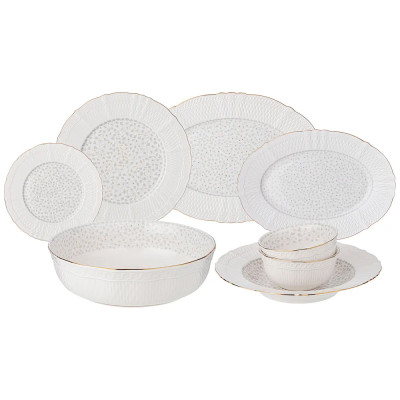 Обеденный сервиз белого цвета из фарфора на 6 персон 23 предмета Floral Charm