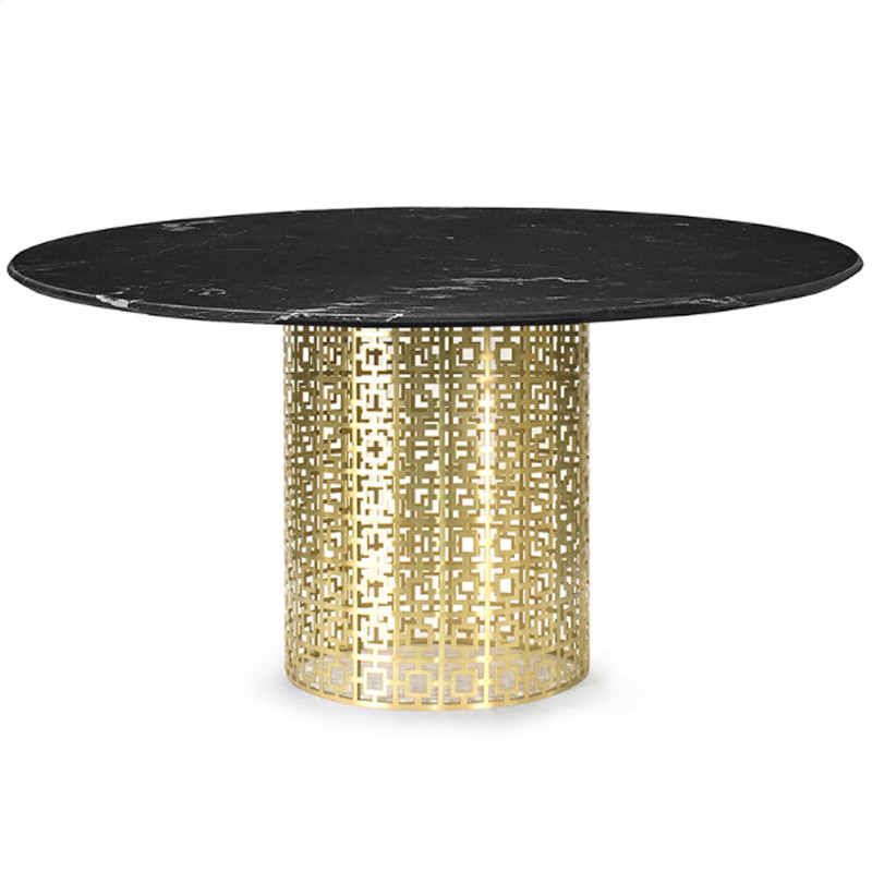 Обеденный стол Jonathan Adler Nixon Dining Table Черная столешница мрамор