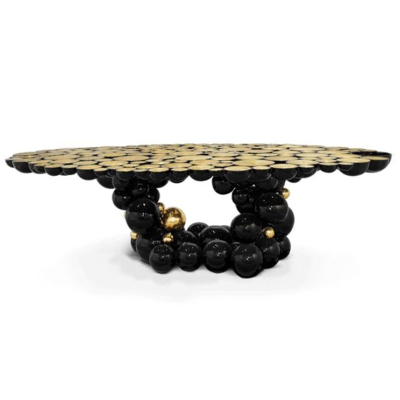Обеденный стол Newton Dining Table in Black Lacquered Aluminum by Boca do Lobo