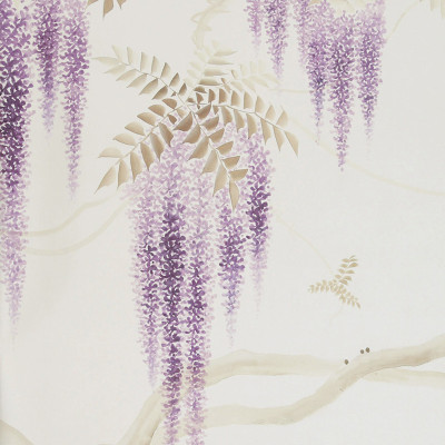 Обои в японском стиле Wisteria Colourway SC-247 on Natural Mica metallic silk