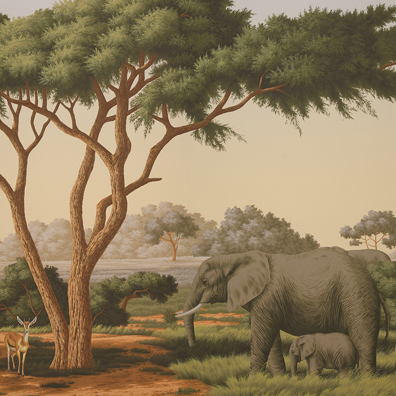 Обои ручная роспись African Savannah Amarelo on scenic paper