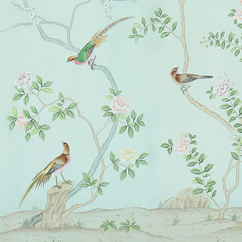 Обои ручная роспись Badminton Ice Blue