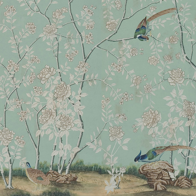 Обои ручная роспись Chatsworth Sung Blue