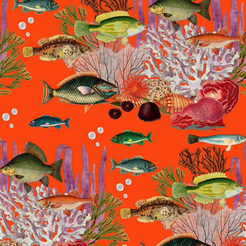 Обои ручная роспись Corales Red