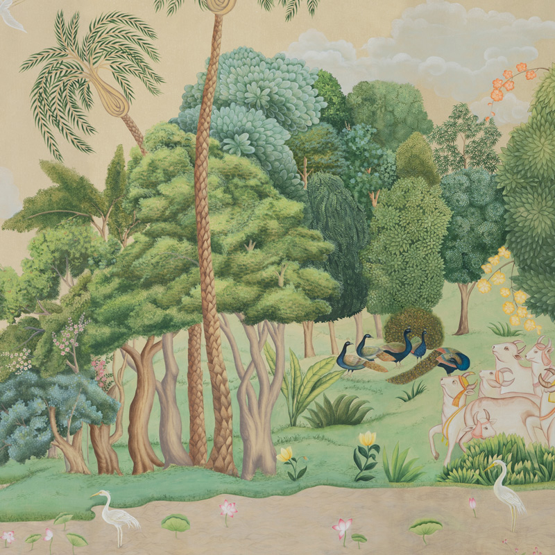 Обои ручная роспись Dandaka Glades Original colourway on painted Xuan paper