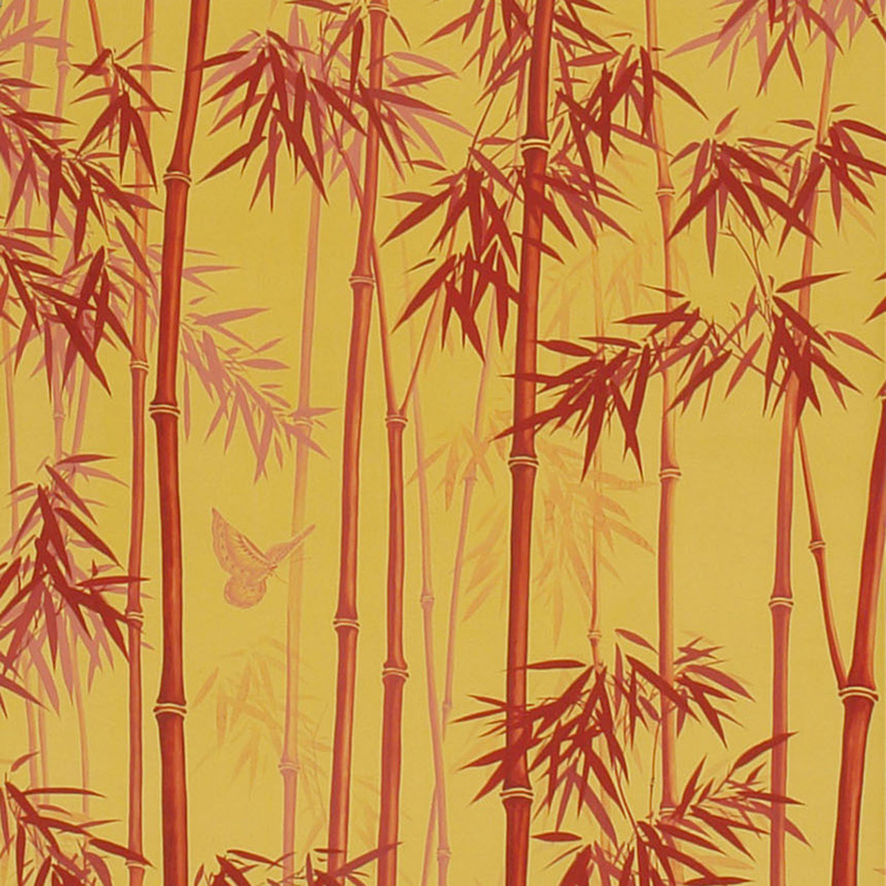 Обои ручная роспись Distant Bamboo Firefly on dyed paper