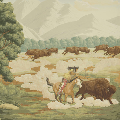Обои ручная роспись Foundations of North America Special Colourway on scenic paper