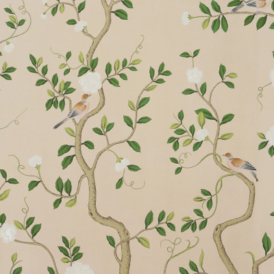 Обои ручная роспись Gustavian Garden Spring on Gentleman's Pink dyed paper