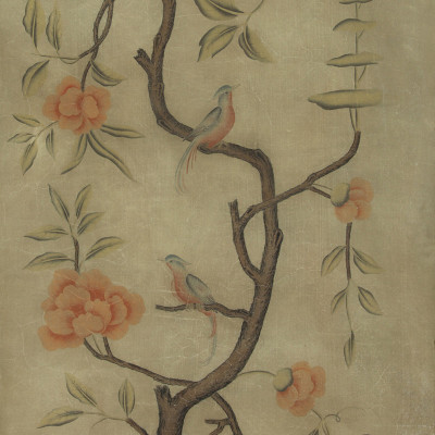 Обои ручная роспись Gustavian Tree of Life Special Colourway on brown Williamsburg