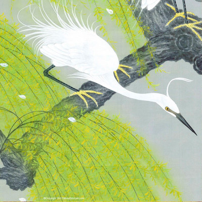Обои ручная роспись Herons & Willows Spring