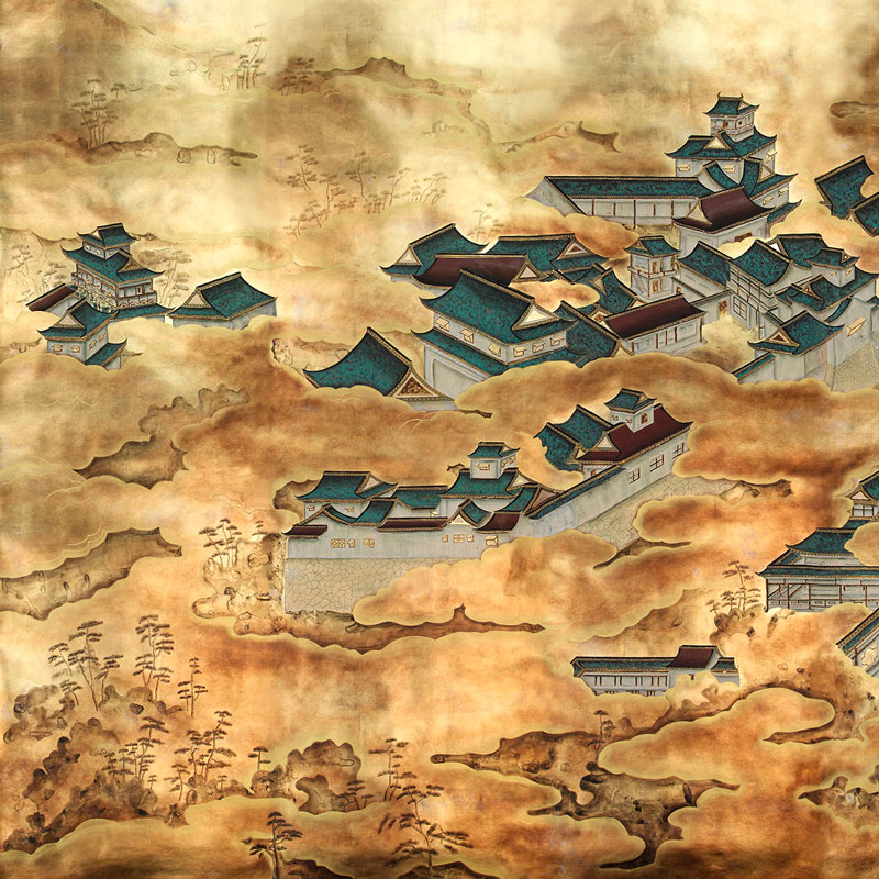 Обои ручная роспись Imperial Palace Original colourway on Deep Rich Gold gilded paper