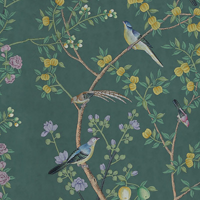 Обои ручная роспись Jardinieres & Citrus Trees Blue green