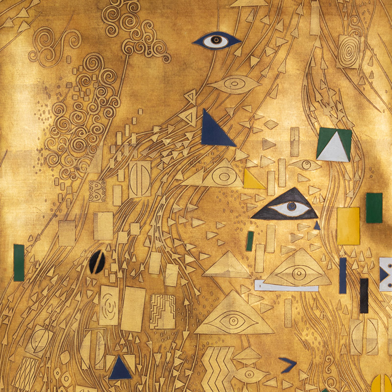 Обои ручная роспись Klimt Polished Gold bas relief gilded paper