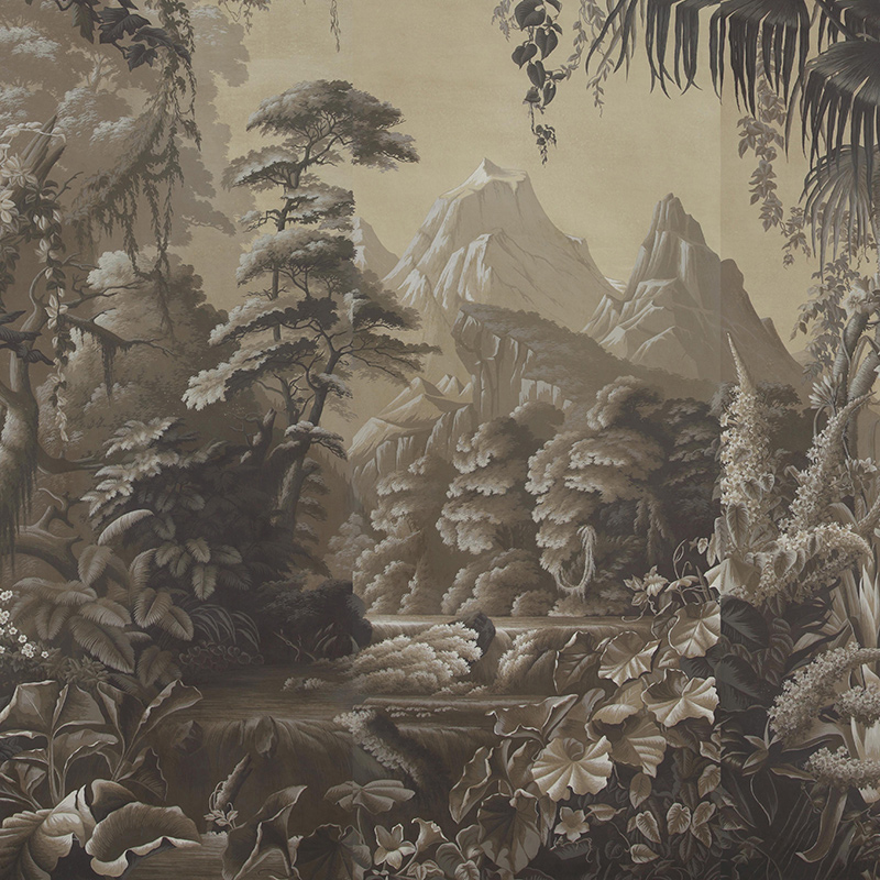 Обои ручная роспись L'Eden Eau Forte on antique scenic Xuan paper
