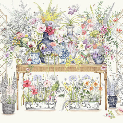 Обои ручная роспись La ceremonie fleurie