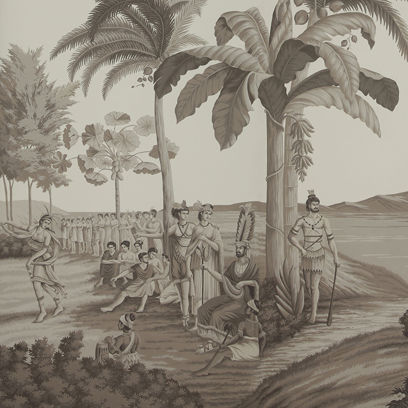 Обои ручная роспись Les Sauvages de la Mer Pacifique Eau Forte on scenic paper