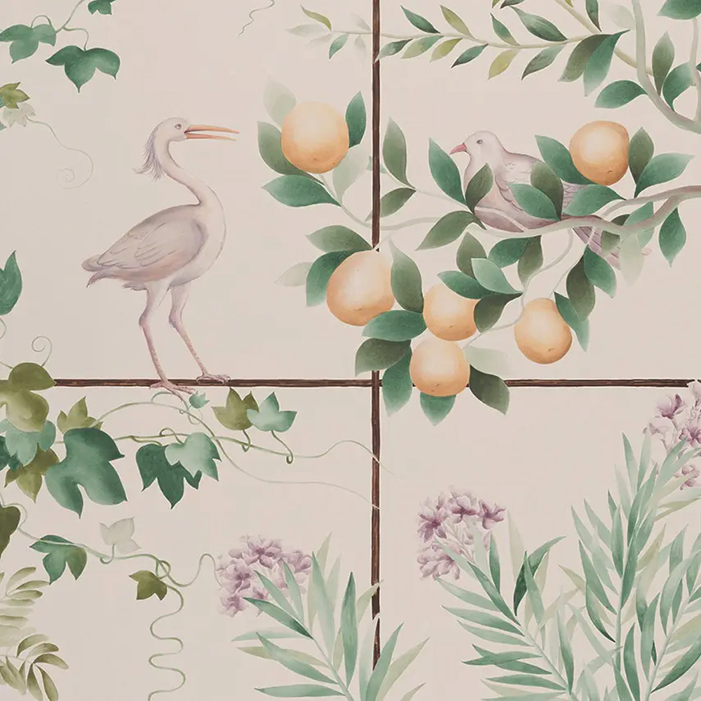 Обои ручная роспись Medici Standard colourway on white Williamsburg
