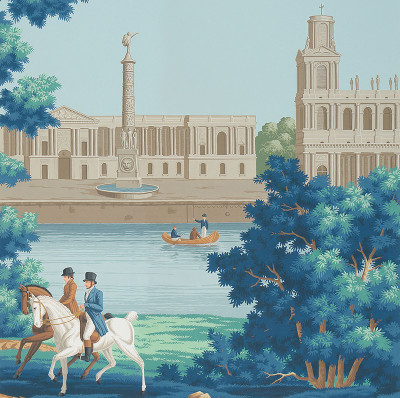 Обои ручная роспись Monuments of Paris Jacquemart on scenic paper