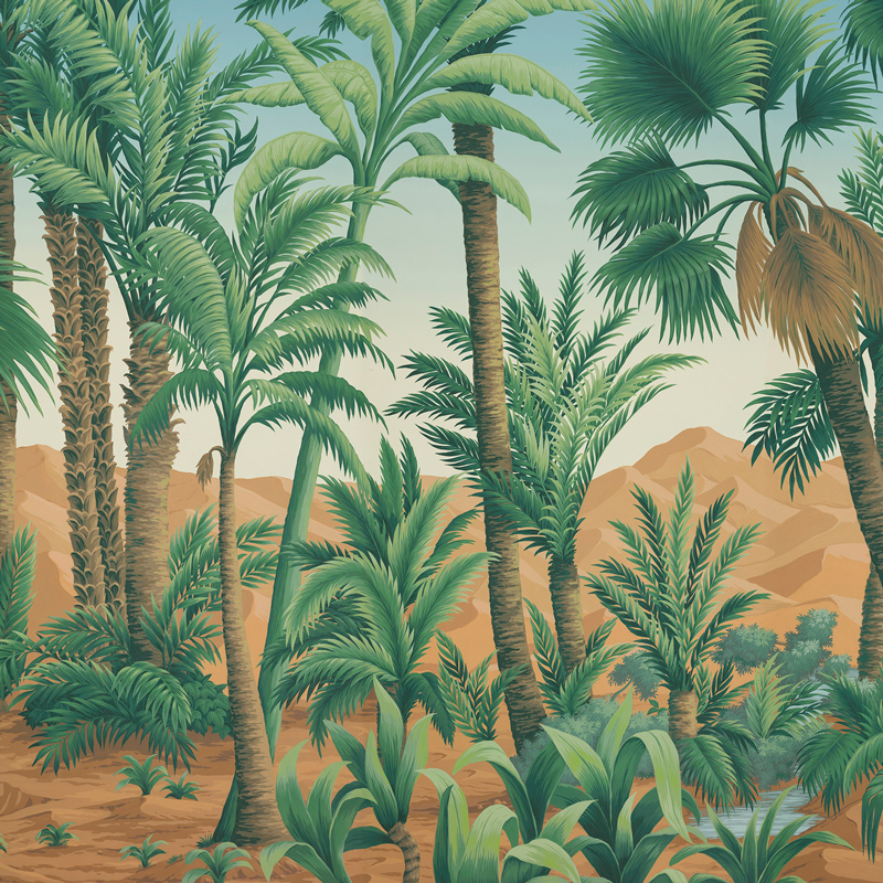 Обои ручная роспись Oasis Wadi on scenic paper