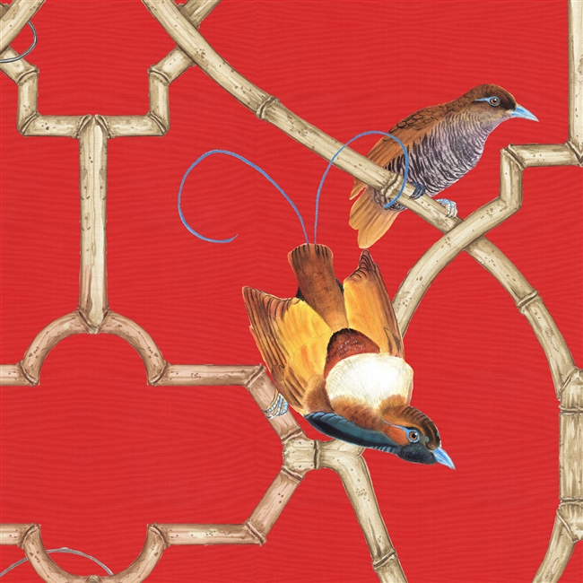 Обои ручная роспись Paradise Trellis Chinese Red