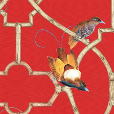 Обои ручная роспись Paradise Trellis Chinese Red