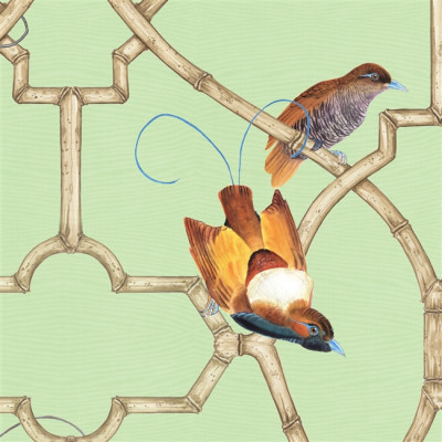 Обои ручная роспись Paradise Trellis Green