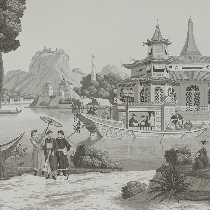 Обои ручная роспись Procession Chinoise Eau Forte on scenic paper