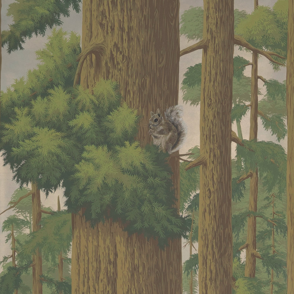 Обои ручная роспись Redwoods Roberts on Brushed Gold gilded paper