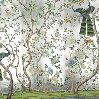 Обои ручная роспись St Laurent White Metal