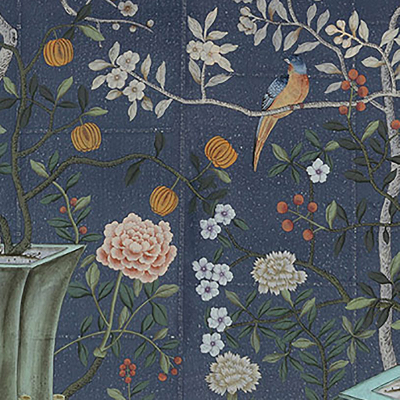 Обои ручная роспись Temple Newsam Dark Blue