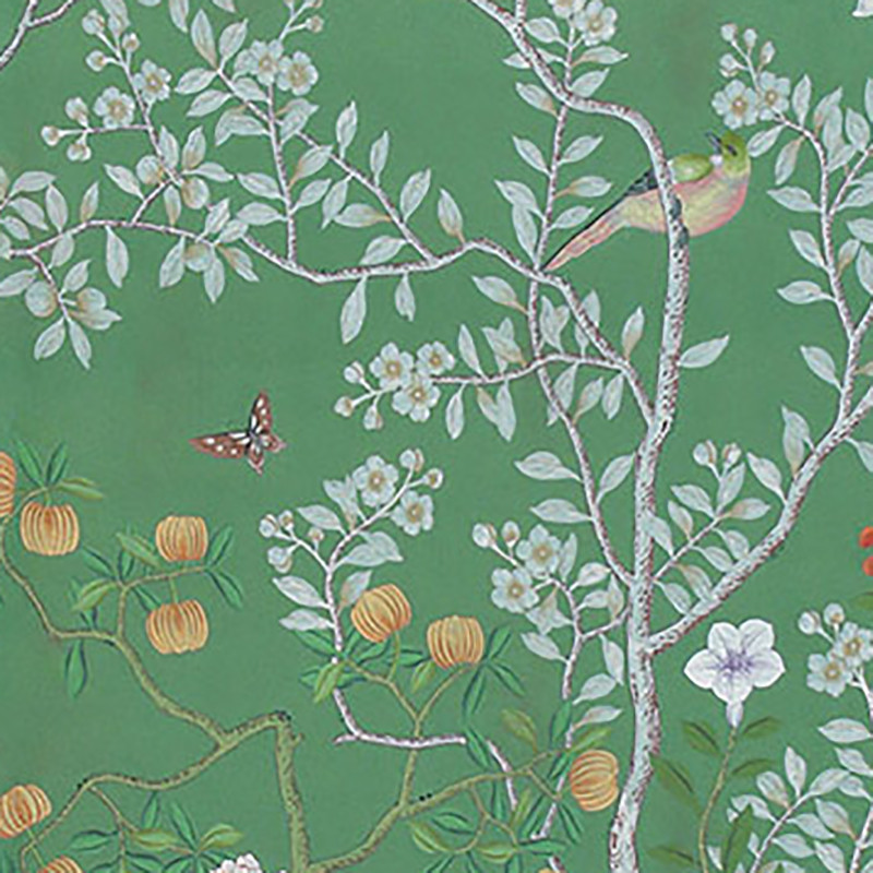 Обои ручная роспись Temple Newsam Green