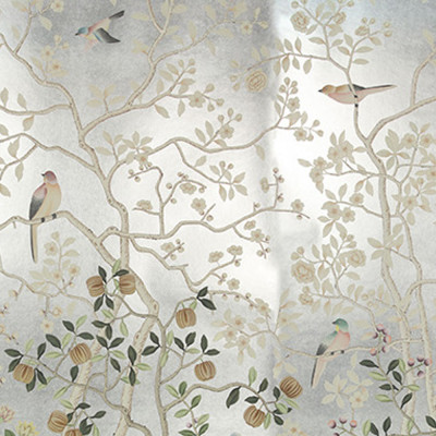 Обои ручная роспись Temple Newsam White Gold gilded silk