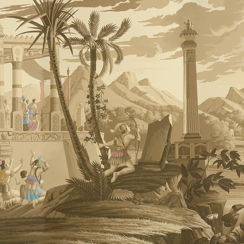 Обои ручная роспись The Incas Rose des Sables on scenic paper