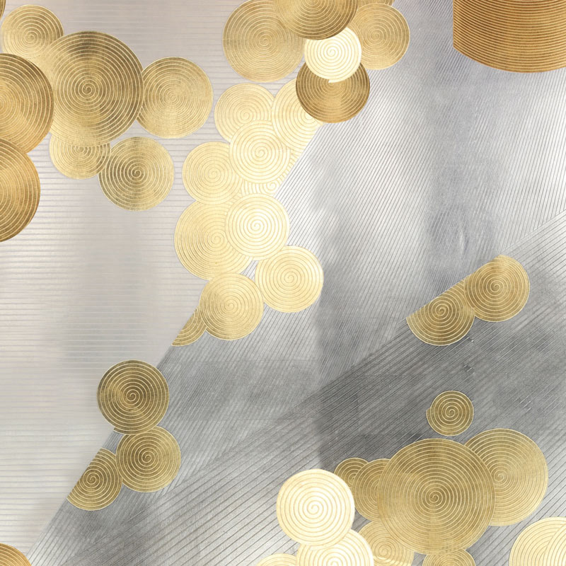 Обои ручная роспись в стиле Арт-деко Namban Colourway SC-289 on gold gilded paper