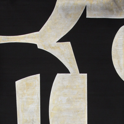 Обои ручная роспись в стиле Арт-деко Symphony Original colourway on Flint silk dupion