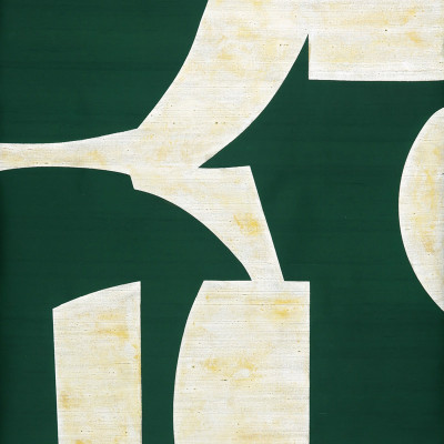 Обои ручная роспись в стиле Арт-деко Symphony Original colourway on Jade silk dupion