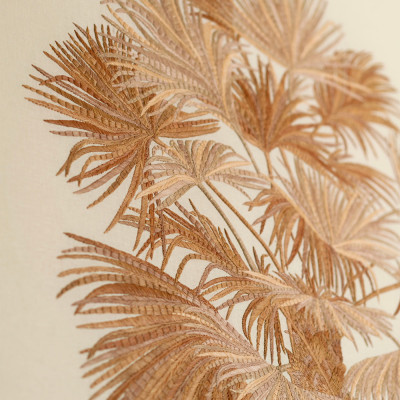 Обои с вышивкой ручной работы Deco Palms Raffia on linen