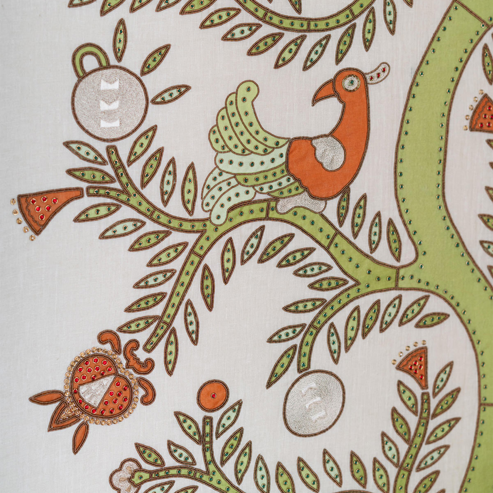 Обои с вышивкой ручной работы Fyodor Original colourway on linen