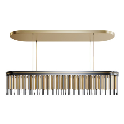 Овальная латунная люстра Coliseum Black