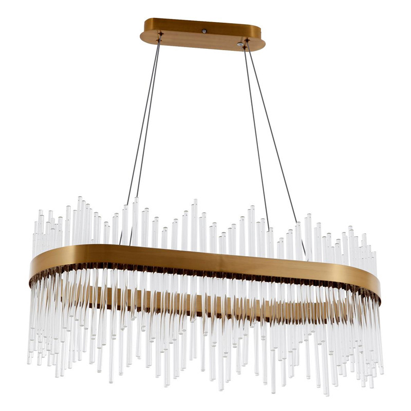 Овальная светодиодная люстра Flutes с Хрустальными вставками