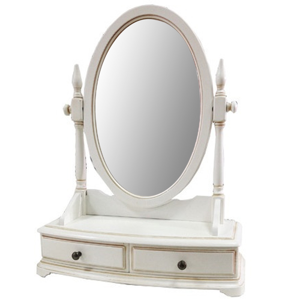 Овальное настольное зеркало из массива дерева Guirlande de Roses Mirror