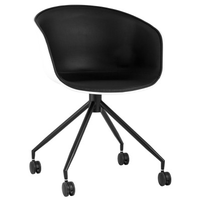 Офисное кресло из пластика с мягким сиденьем Eggshell Black