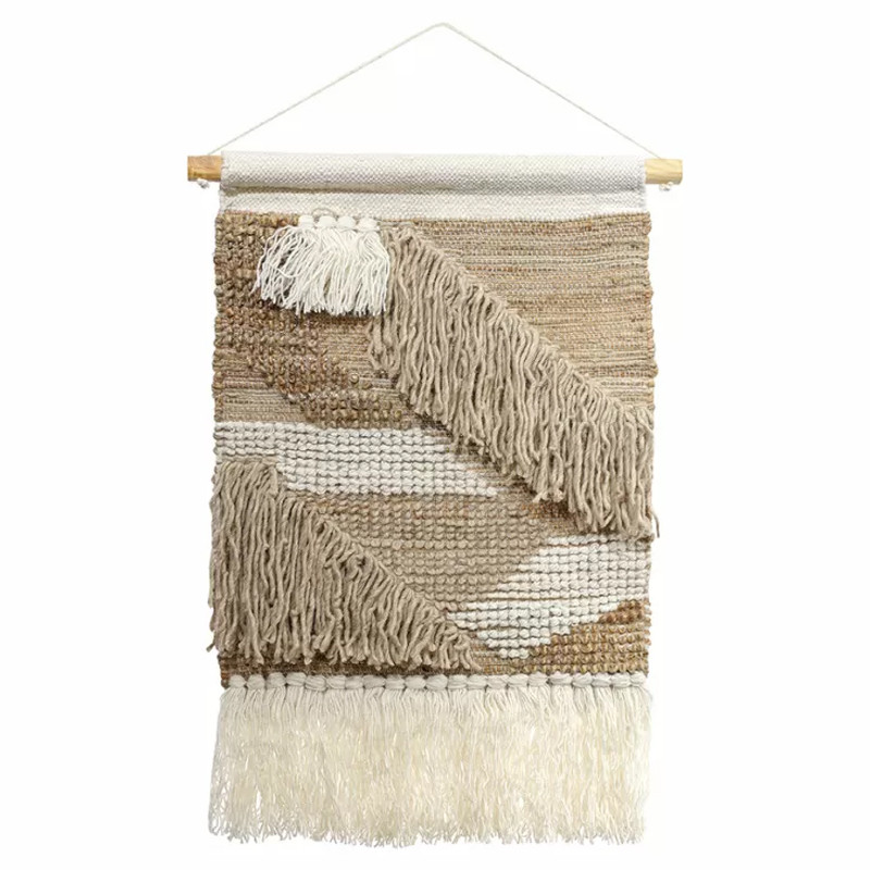 Панно из шерсти и хлопка с узором Beige Calista Cascade