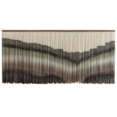 Пейзаж из нитей Макраме Wall decor Black and White Landscape
